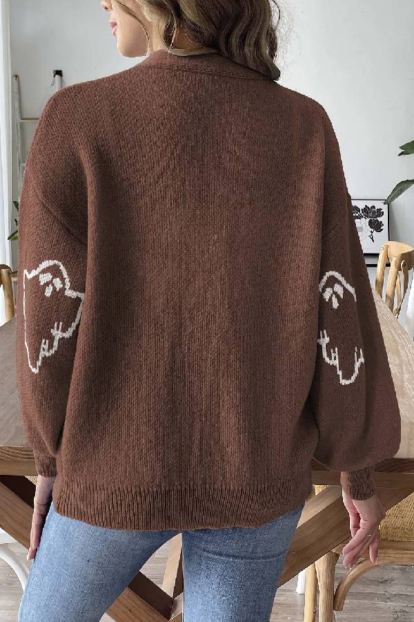 EB | Lockere lässige Cartoon Jacquard-Jacke