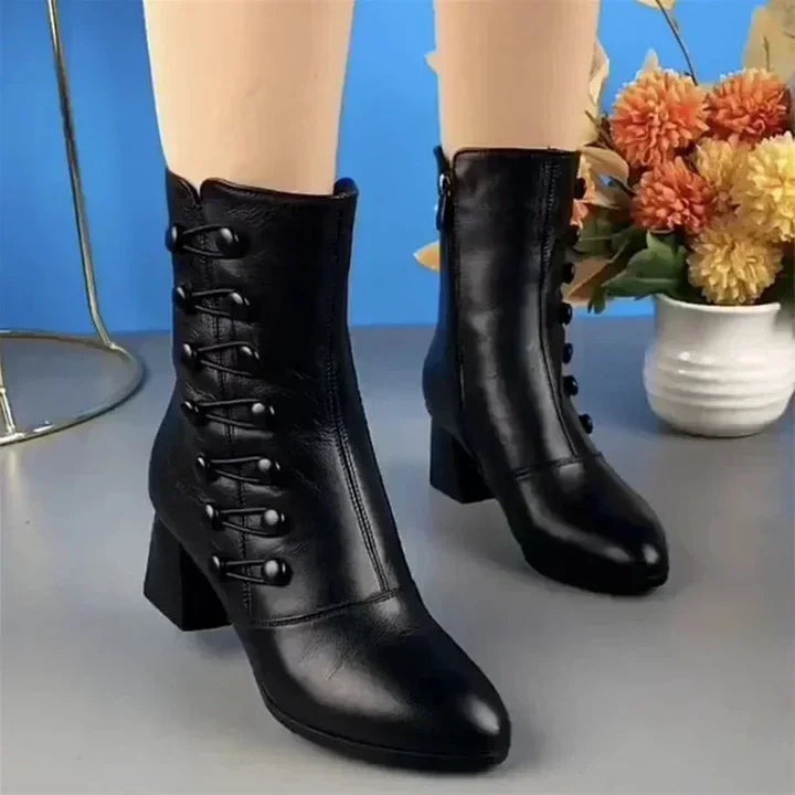 EB | Leder-Damenstiefel Aus Grobem Leder