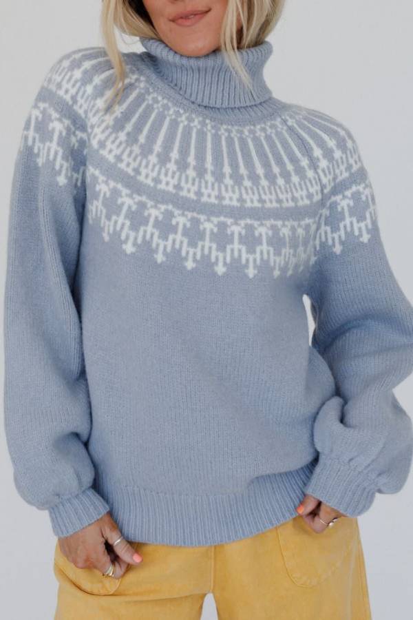 EB | Weihnachts Verdickte Rollkragen Langarm Gestrickter Pullover