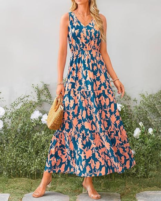 EB | Kleid mit V-Ausschnitt und elastischer Taille