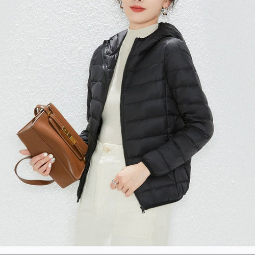 EB | Daunenjacke mit Kapuze Und Reißverschluss für Damen