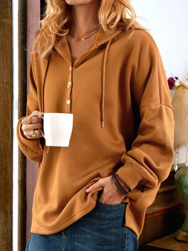 EB | Sweater mit Kapuze und Knöpfen