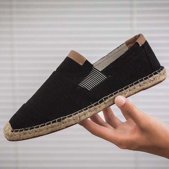EB | Boss Stilvolle Handgemachte Leinwandstrohschuhe Sommer-Chic