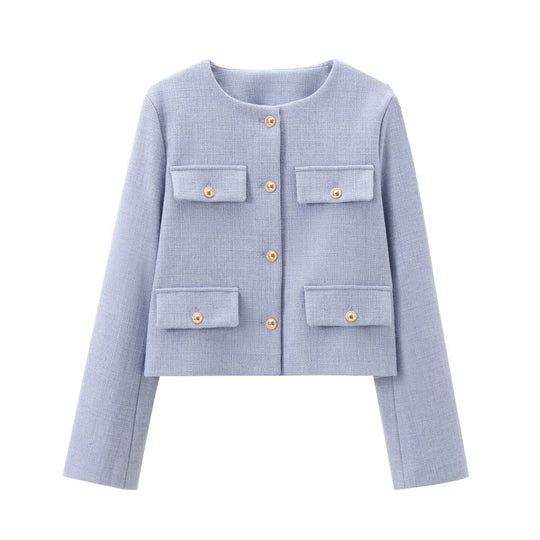 EB | Hals Einfarbig Einreiher Jacke