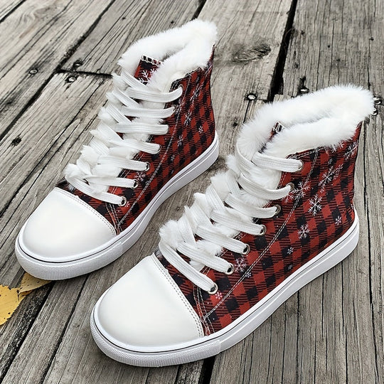 Karierte Schneeschuhe Mit Plüschfutter Mila EB