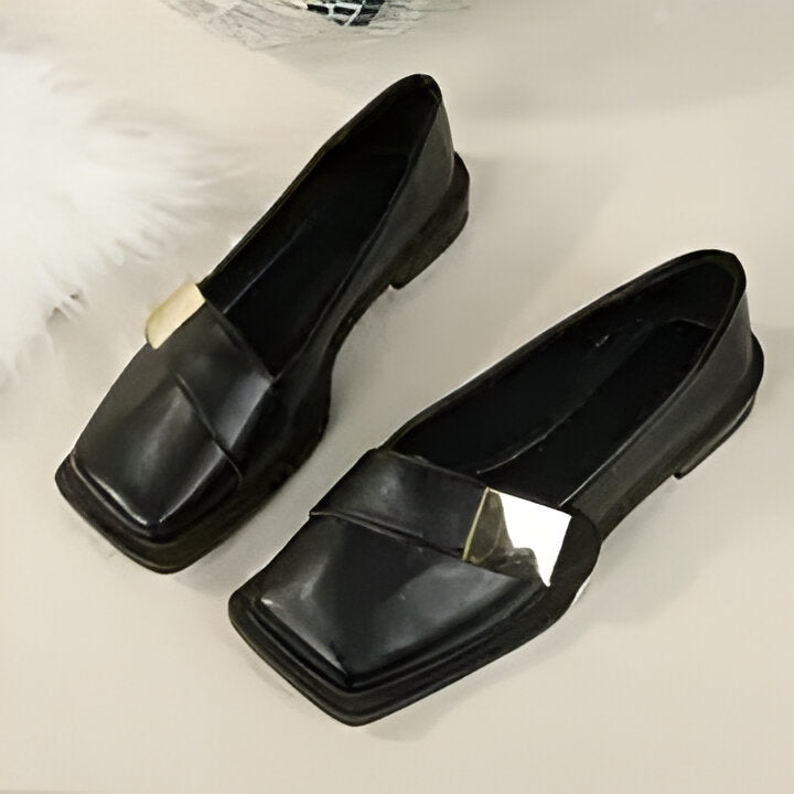 Marianne | Elegante Damen Slipper mit quadratischer Zehe und großer Schnalle EB