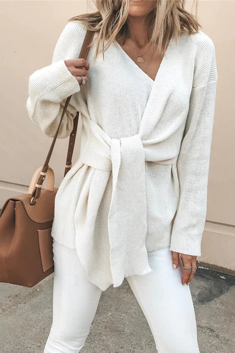 EB | Lässige, solide Patchwork-Strickjacke