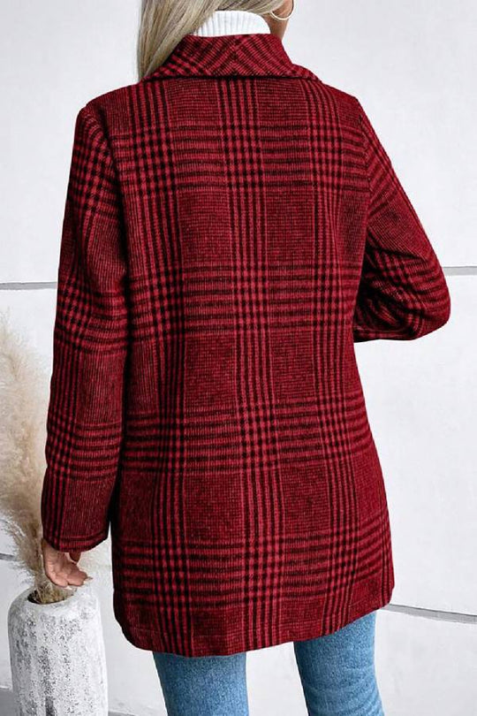 EB | Kollektion Karierter Kragen Langarmjacke