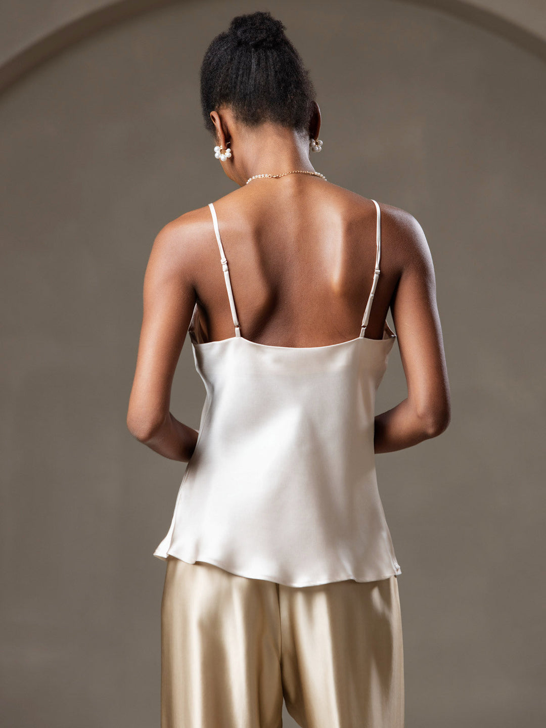 EB | V-Ausschnitt Reine Seide Spaghettiträger Camisole Top