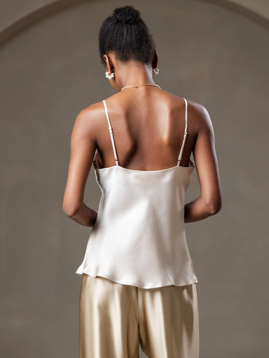 EB | V-Ausschnitt Reine Seide Spaghettiträger Camisole Top