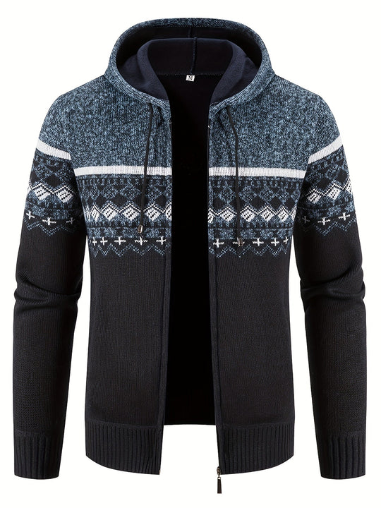 EB | Gemusterter Hoodie Baumwolle und Polyester Warm und Stilvoll