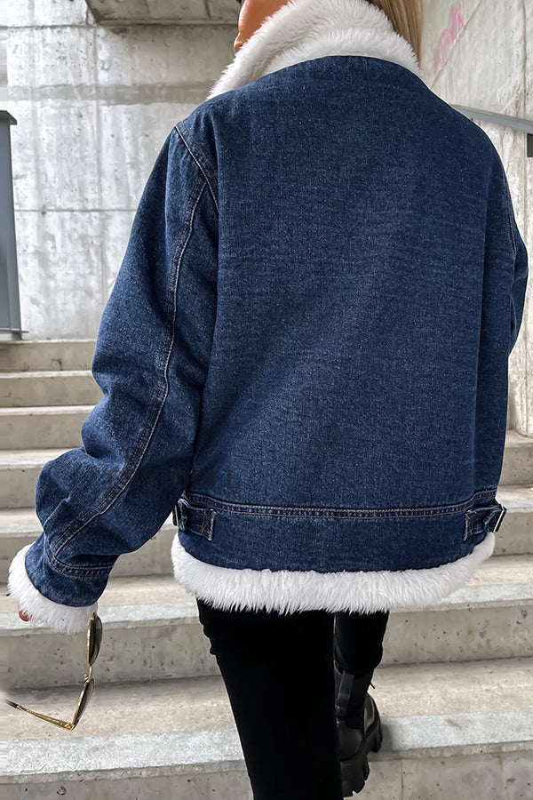 EB | Woll-Patchwork-Revers lockere lässige Jacke