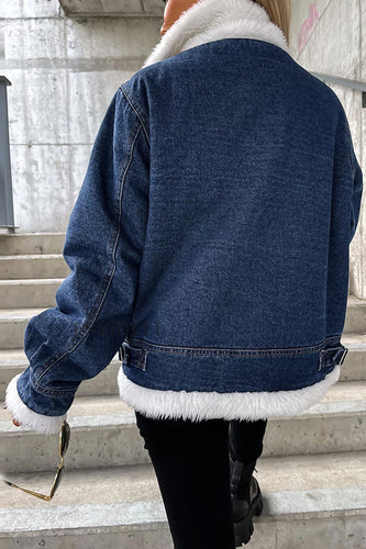 EB | Woll-Patchwork-Revers lockere lässige Jacke