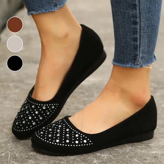 Orthopädische flache Puppenschuhe für Frauen mit Kristall EB EB