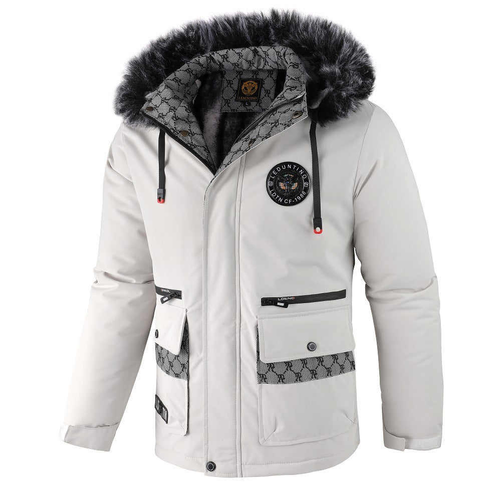 EB | Herrenjacke mit Abnehmbarer, Pelzgefütterter Kapuze