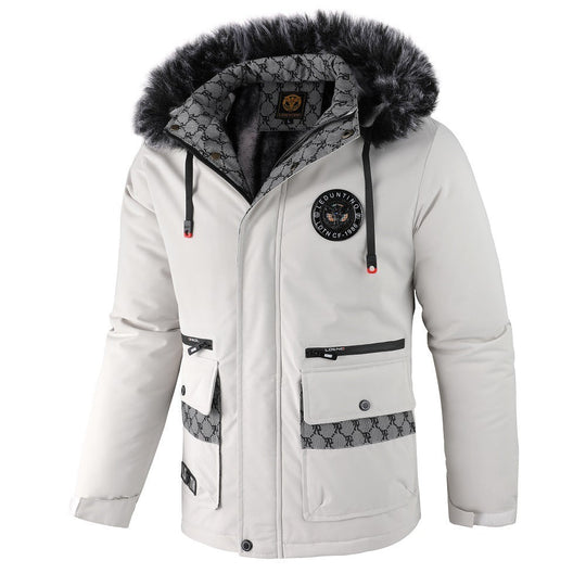EB | Herrenjacke mit Abnehmbarer, Pelzgefütterter Kapuze