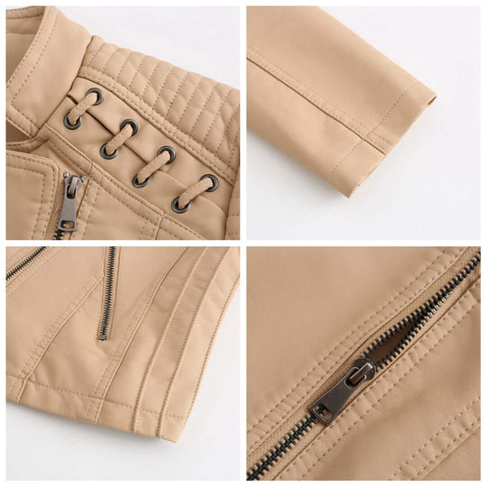 EB | Damen Faux-Leder Bikerjacke