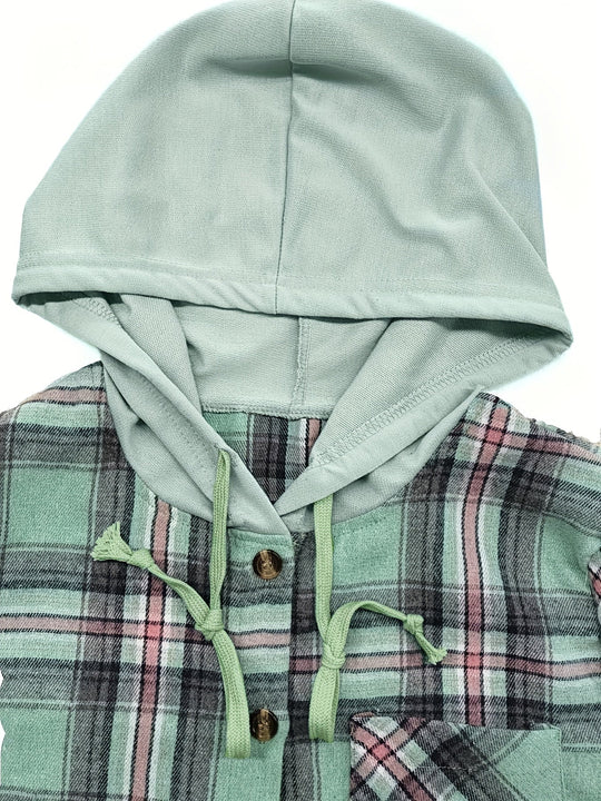 EB | Karierte Jacke mit Kapuze Baumwolle und Polyester Leger und Komfortabel