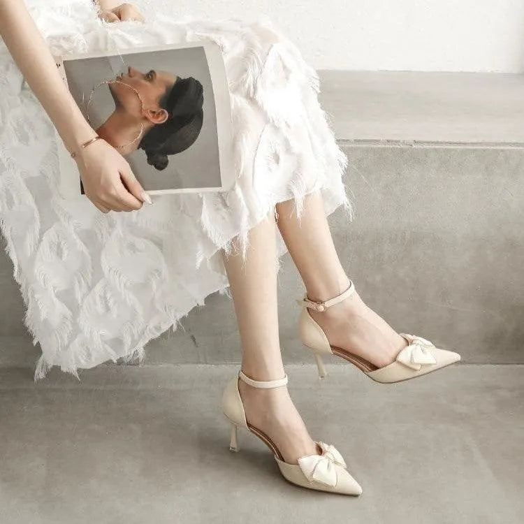 EB | Pumps für Damen mit Schleife und Spitzenabsatz
