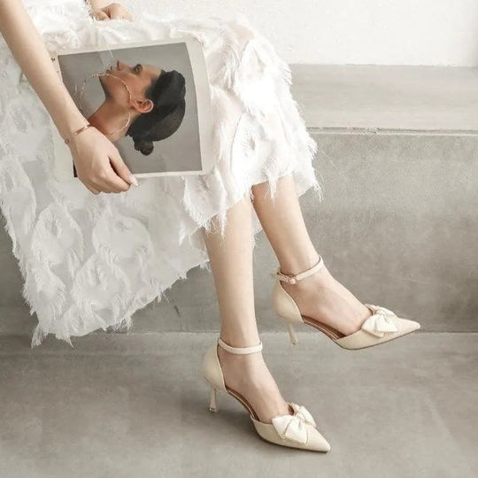 EB | Pumps für Damen mit Schleife und Spitzenabsatz
