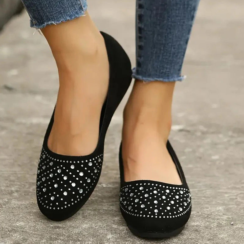 Orthopädische flache Puppenschuhe für Frauen mit Kristall EB EB