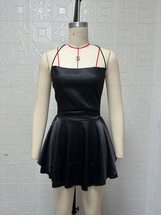 EB | Halter einfarbig Strapskleid kurz
