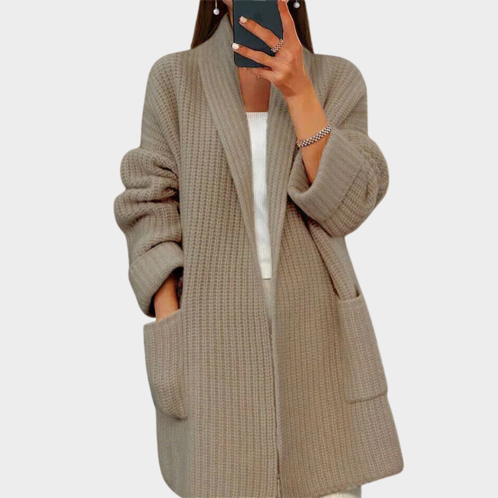 EB | gestrickter Woll-Cardigan-Pullover