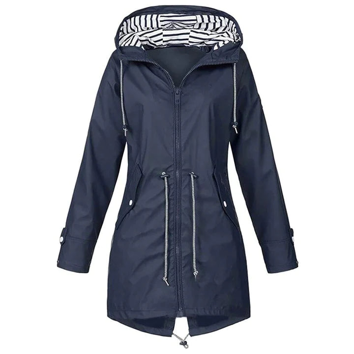 EB | Wasserdichte Lange Jacke - Winddicht & Verstellbare Taille