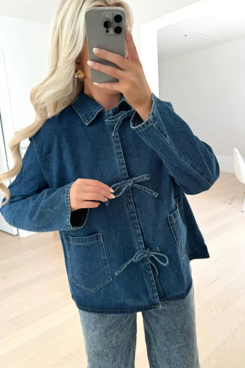EB | Set mit Bindebandjacke und Weitjeans Denim Lässig und Trendy
