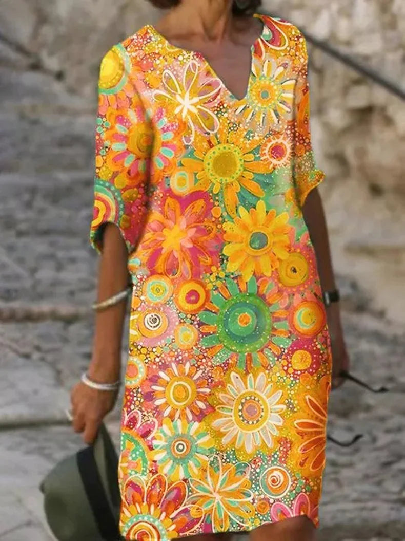 EB | Baumwolle Blumenkleid für Damen