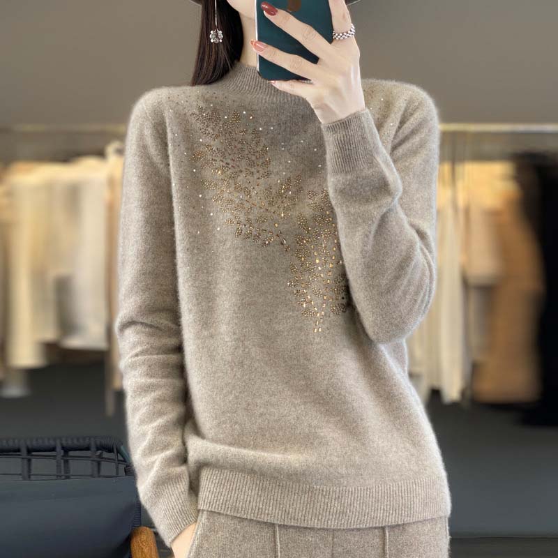 EB | Strickpullover Mit Zartem Blättermuster
