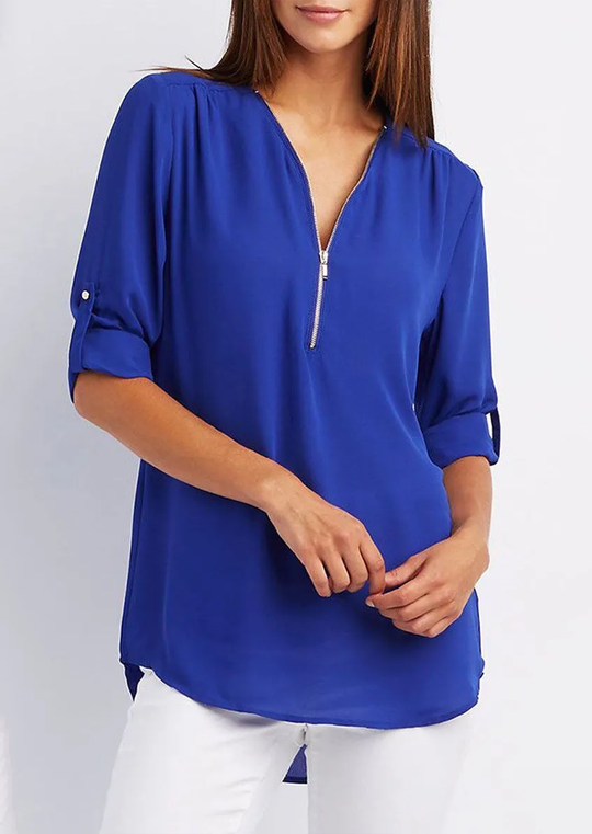 EB | Chiffonbluse mit Reißverschluss