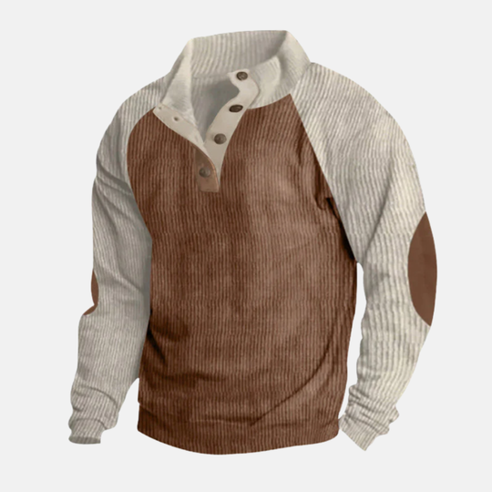 EB | Baumwolle Stehkragen Pullover Raglan Ärmel Ripp Pullover