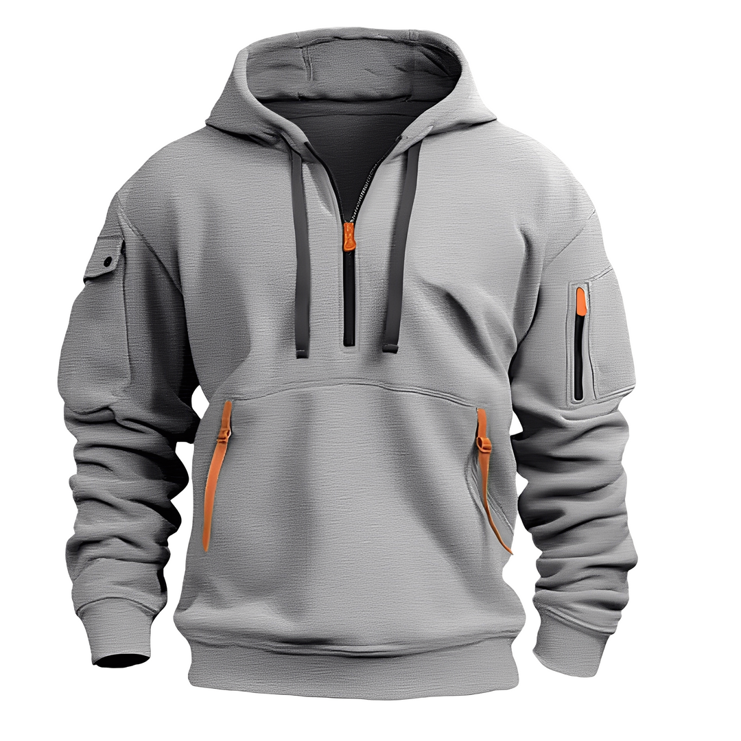 EB | Lässiger, lockerer Hoodie mit Reißverschluss für Männer