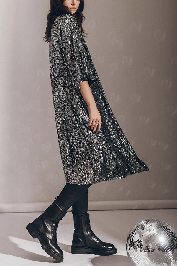 EB | Glamour Kimono aus Pailletten mit Schlüsselloch