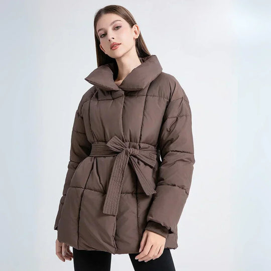 EB | Warme Pufferjacke mit Gürtel Leicht und Stilvoll Perfekt für Kalte Tage