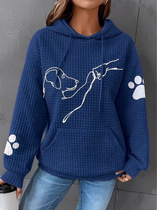 EB | Bedruckter, Warmer Kapuzensweatshirt für Frauen