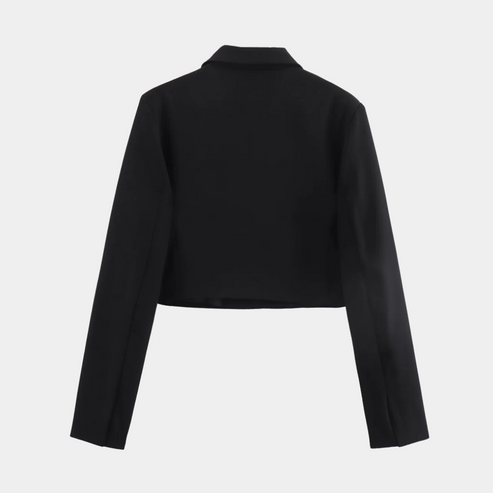 EB | Cropped Blazerjacke Maßgeschneiderte Langarm Open Front