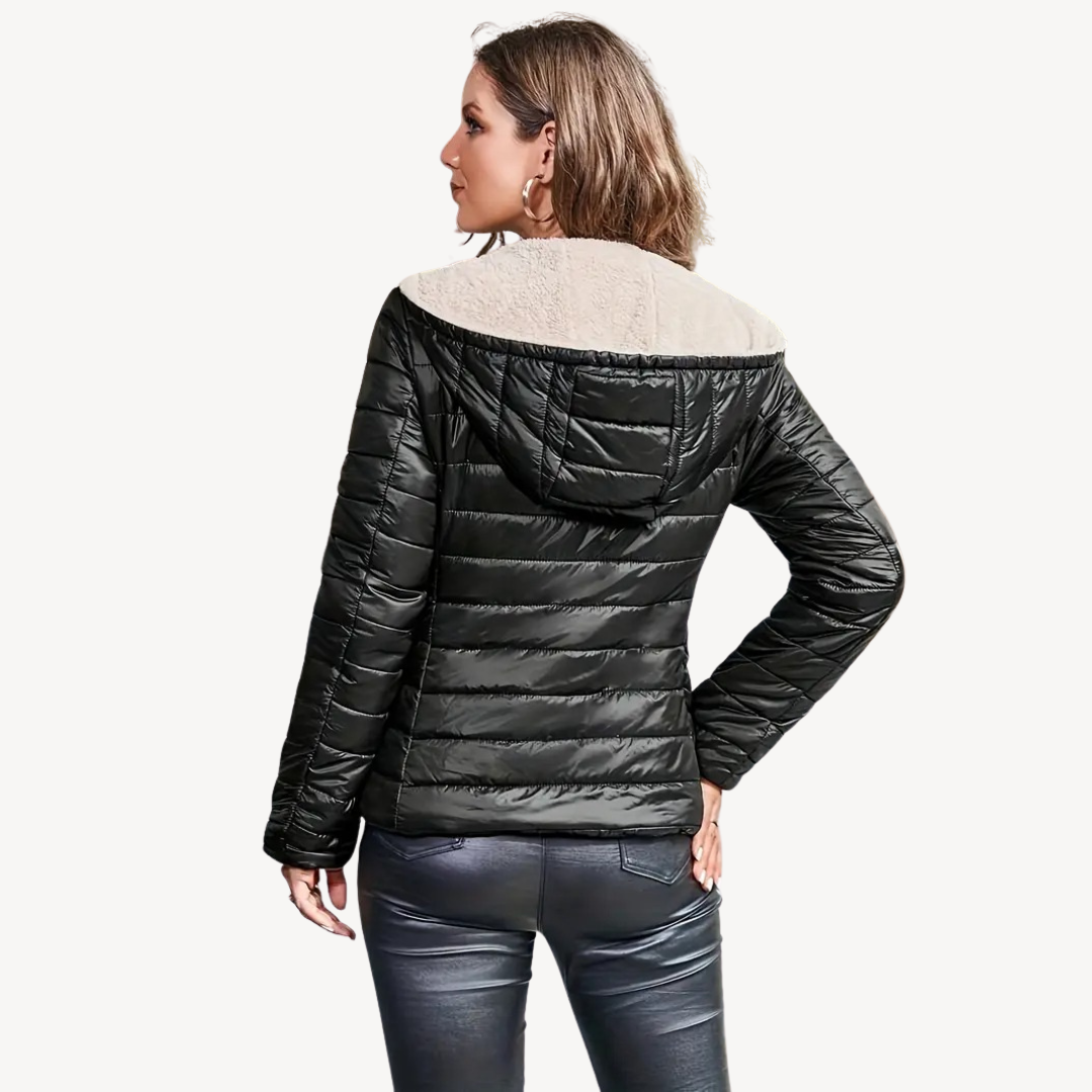 EB | Damen Pufferjacke mit Sherpa-Futter und Reißverschluss