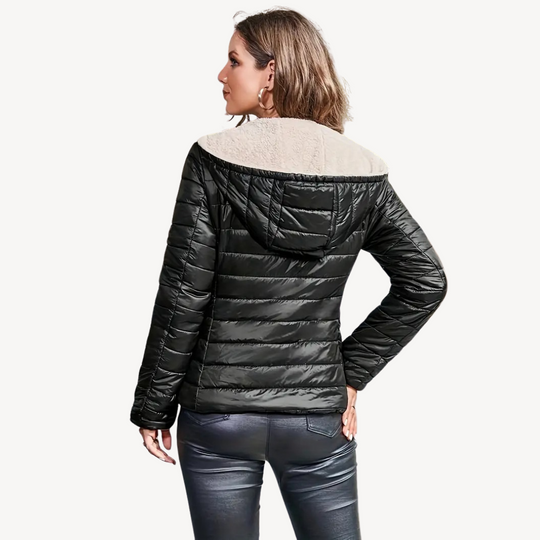 EB | Damen Pufferjacke mit Sherpa-Futter und Reißverschluss