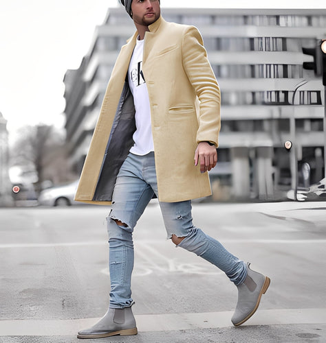 EB | Lässiger langer Wollmantel für Herren