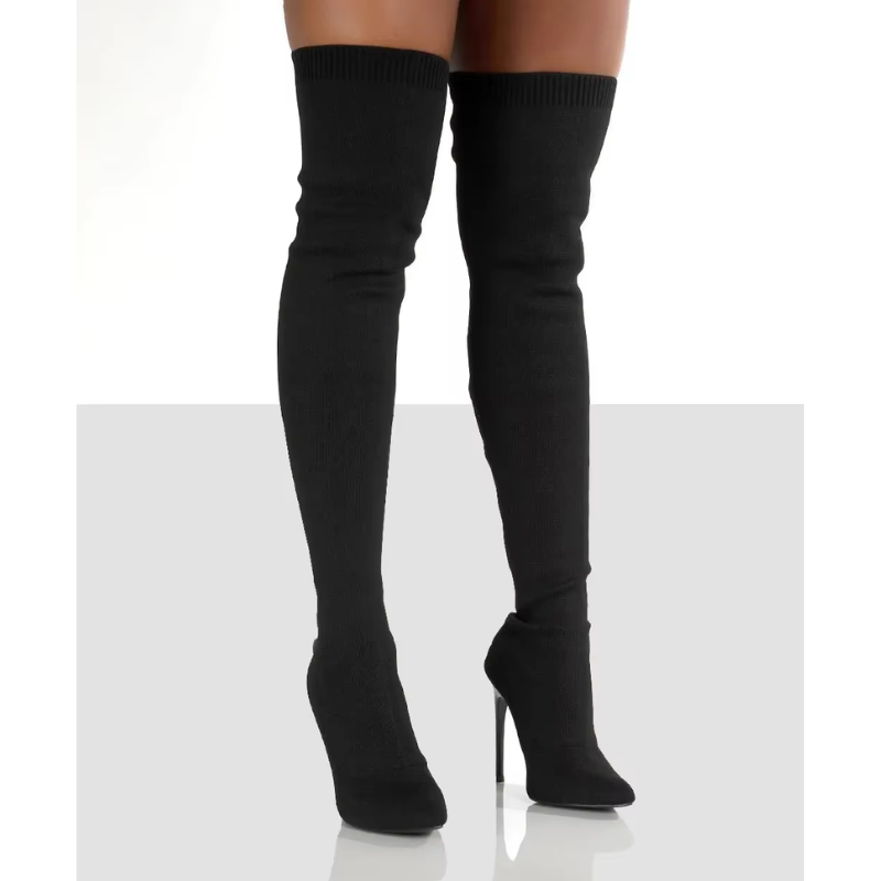 EB | Overknee Stretch Stiletto Stiefel Elegante Damen Stiefel