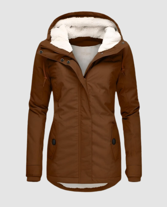 Lange Gefütterte Winterjacke Damen | EB
