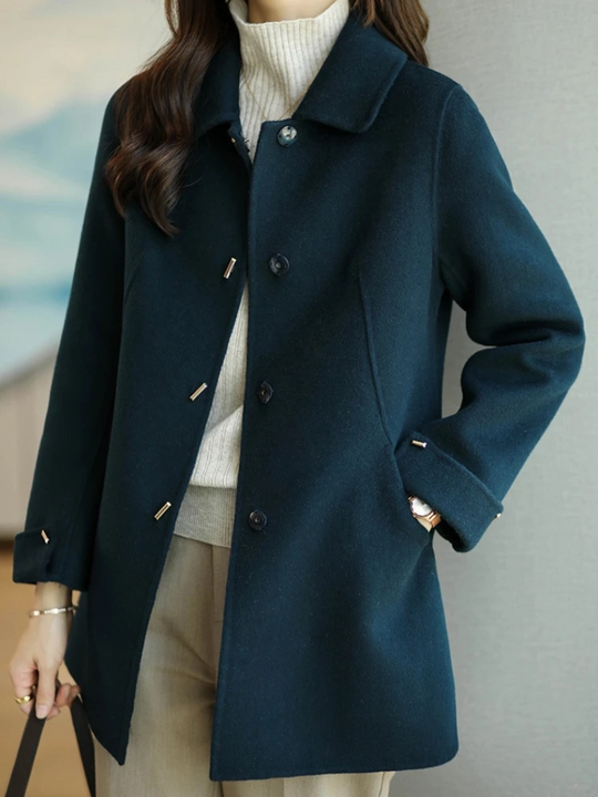 EB | Damen Klassischer Petite Trenchcoat Mit Spitzem Kragen