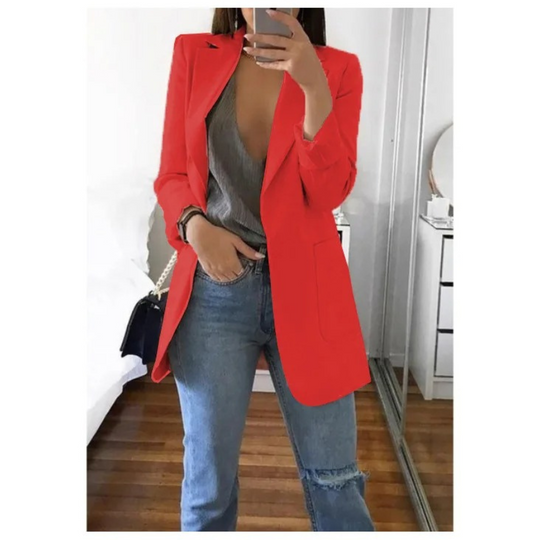 Doppelreihiger Blazer mit Druck, Damen Bürooutfit
