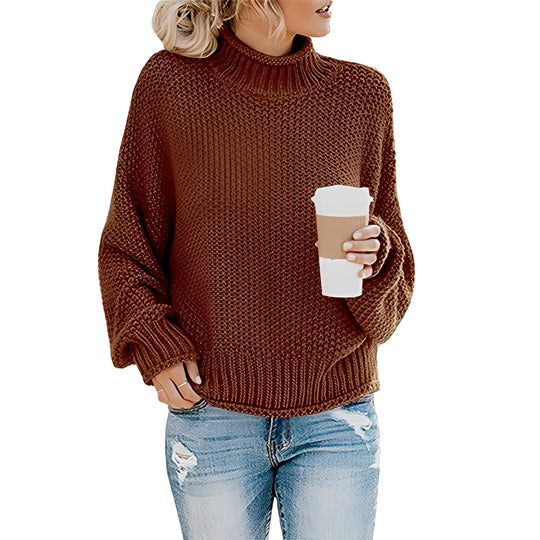 EB | Bequemer Damenpullover mit Hohem Kragen