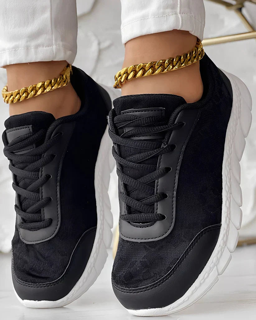 LässigeAtmungsaktive Sneaker Mit Blumenmuster Damen EB