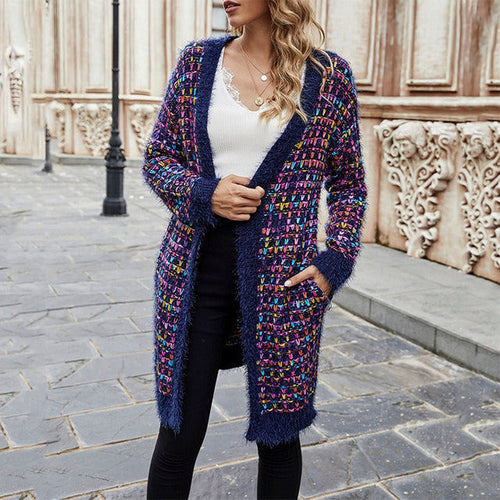 EB | Farbiger Langer Cardigan Polyester Warm, Bequem