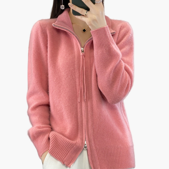 EB | Strickjacke mit Reißverschluss - Eleganter Casual Style für Alltag und Büro