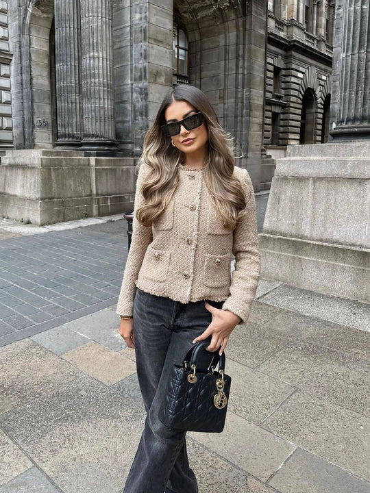 EB | Elegante Tweed Cropped Jacke